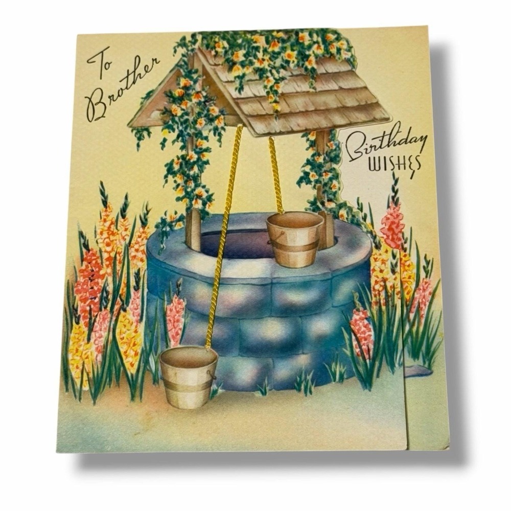 To Brother Birthday Wishes Vintage Birthday Greeting Card EBX